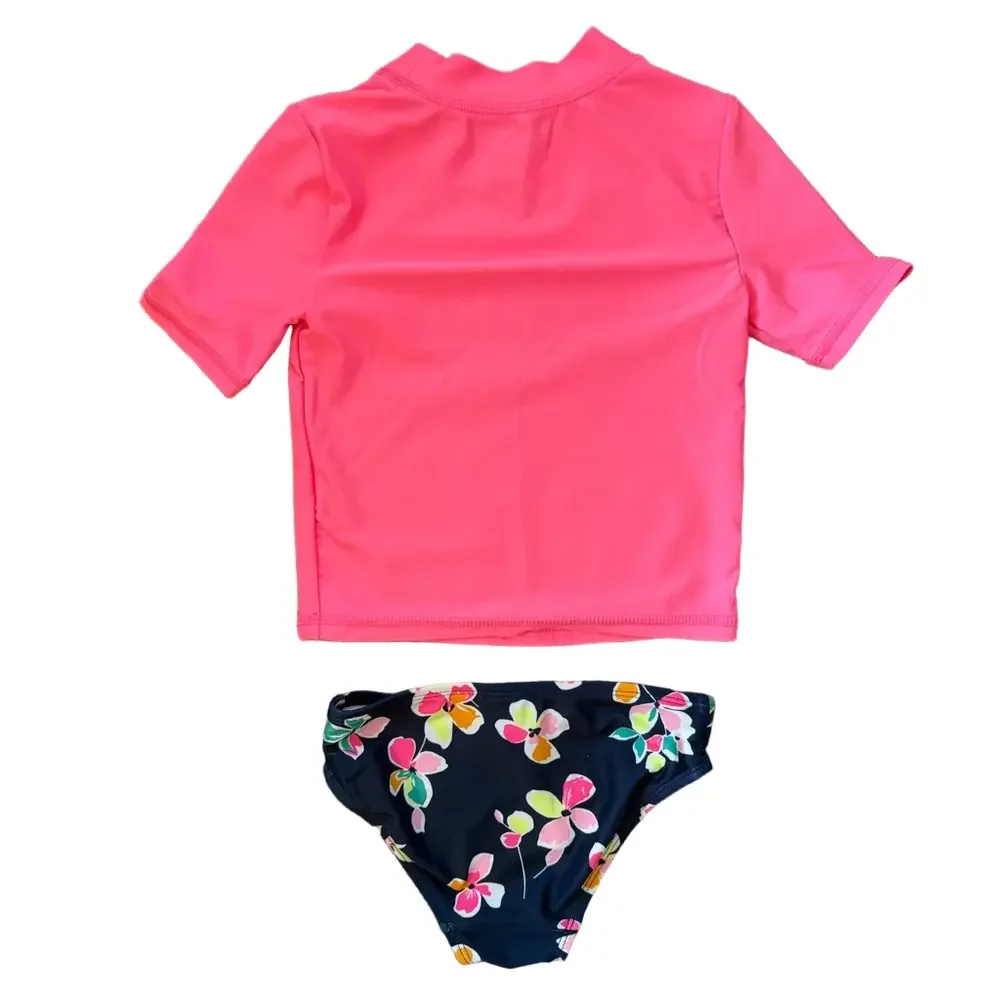 Carter’s Mermaid Rash Guard Swim Set 3T Pink Navy 2 Piece Swimsuit